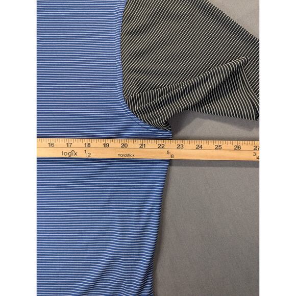 Callaway Polo Shirt Large Men's Blue Black Striped Performance Golf Short Sleeve - Picture 5 of 7